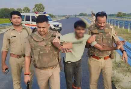 करंडा गोलीबारी कर फरार हो रहा बदमाश पुलिस मुठभेड़ में घायल।